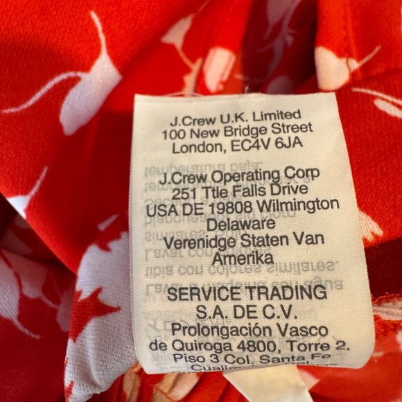 J.CREW Faux Wrap Midi Skirt Womens Red Floral Pull On Elastic Waist Size S - Picture 6 of 8